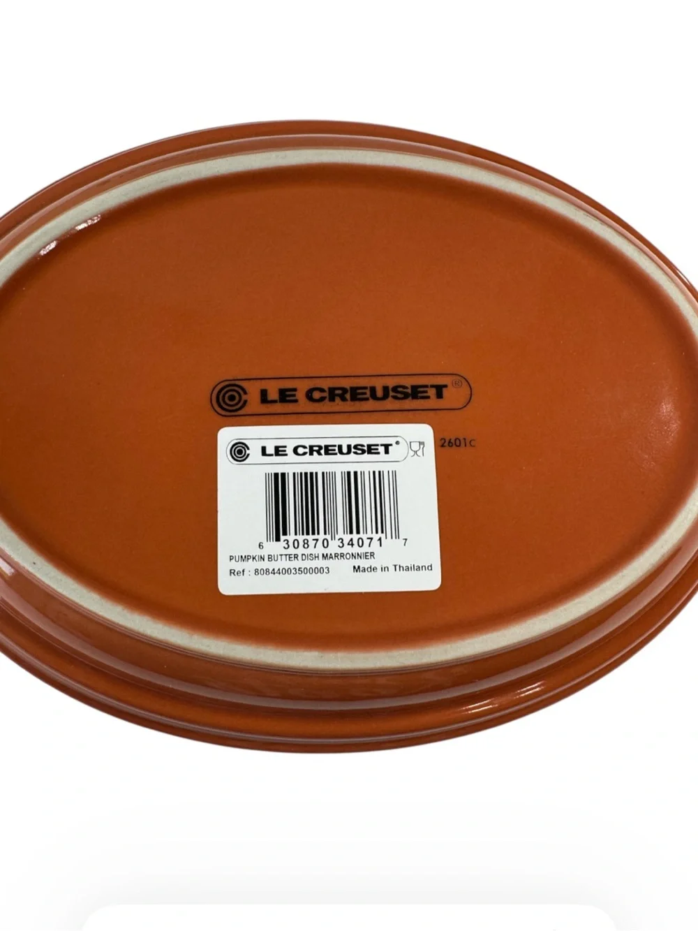 Le Creuset CERAMIC PUMPKIN BUTTER DISH with Lid - MARRONNIER 5”x3”